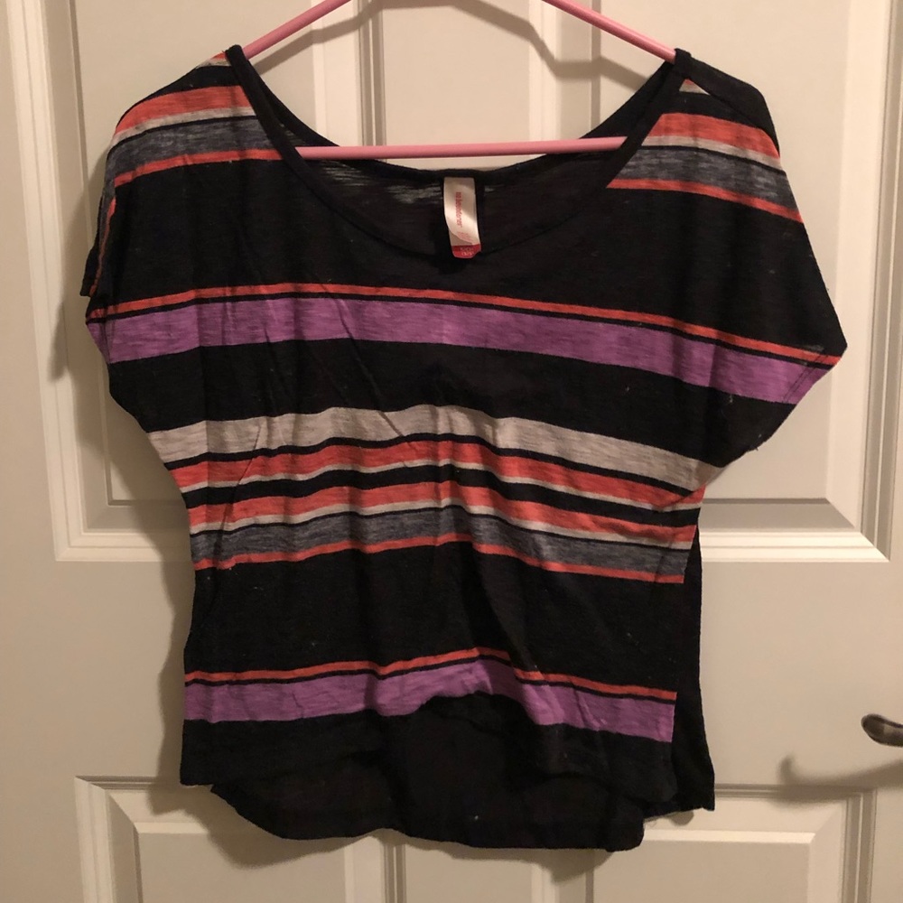 No Boundaries Stripped Tee Shirt